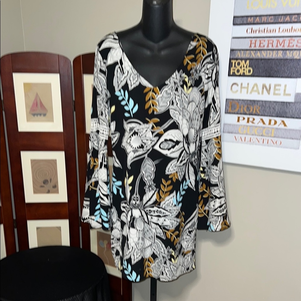 NWOT Anna Grace Black Floral boho Dress